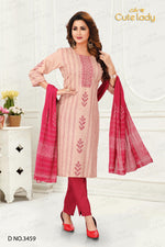 Load image into Gallery viewer, Cotton Embroidered Suit D.no.3459 (DISCOUNT 25%)
